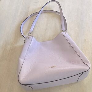 Kate spade leila light purple lavender shoulder purse pebbled leather bag